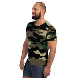 0121C - OTF Blk Logo on Men's Short-Sleeve FOREST Camouflage Men's Athletic T-shirt JC-1 SPECIAL EDITION