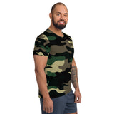 0121C - OTF Blk Logo on Men's Short-Sleeve FOREST Camouflage Men's Athletic T-shirt JC-1 SPECIAL EDITION