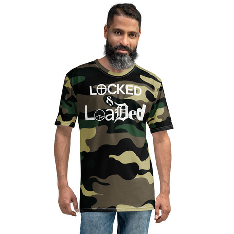 0123C - OTF Wht-Logo LOCKED & LOADED Camouflage Men's Short Sleeve T-shirt