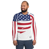 0121A - OTF Blk Logo AMERICAN FLAG Men's Long-Sleeve Rash Guard shirt JC-3 SPECIAL EDITION
