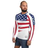 0121A - OTF Blk Logo AMERICAN FLAG Men's Long-Sleeve Rash Guard shirt JC-3 SPECIAL EDITION