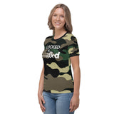 0123B - OTF Wht-Logo LOCKED & LOADED Camouflage Women's Short Sleeve T-shirt