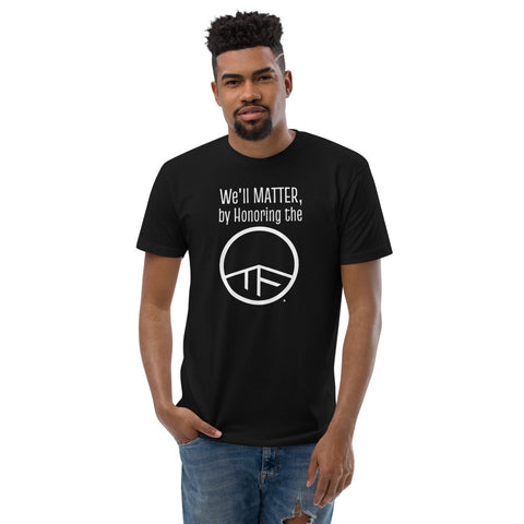 0103 - OTF Wht-Logo Men's MATTERS (in Various colors) Short Sleeve Crew-Neck fitted T-Shirt