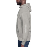 0114 - OTF Wht-Logo Unisex Premium Hoodie (Pull-Over/Pouche (in Various colors) w/ Logo on sleeves