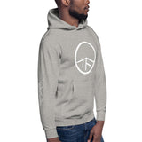 0114 - OTF Wht-Logo Unisex Premium Hoodie (Pull-Over/Pouche (in Various colors) w/ Logo on sleeves