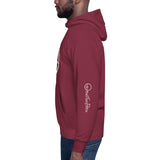 0114 - OTF Wht-Logo Unisex Premium Hoodie (Pull-Over/Pouche (in Various colors) w/ Logo on sleeves