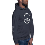 0114 - OTF Wht-Logo Unisex Premium Hoodie (Pull-Over/Pouche (in Various colors) w/ Logo on sleeves