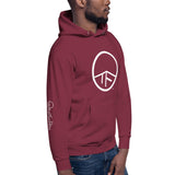 0114 - OTF Wht-Logo Unisex Premium Hoodie (Pull-Over/Pouche (in Various colors) w/ Logo on sleeves
