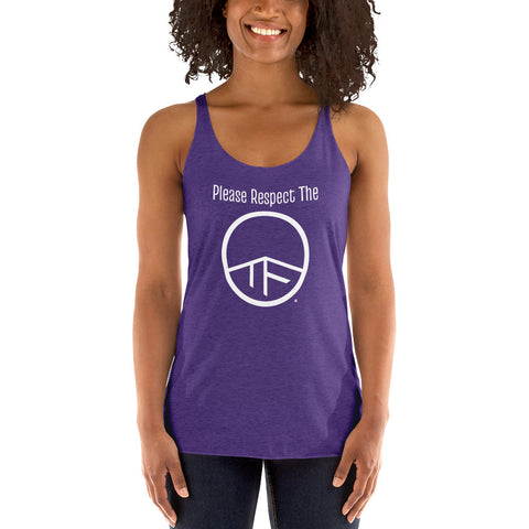 0104 - OTF Wht-Logo Ladies' RESPECT (in Various colors) Racerback Tank